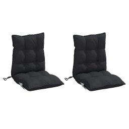 vidaXL Stoelkussens 2 st lage rug oxford stof zwart