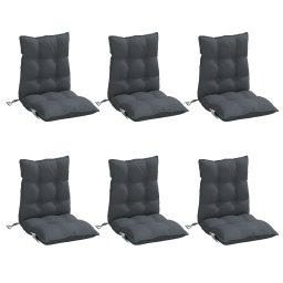 vidaXL Stoelkussens 6 st lage rug oxford stof antracietkleurig