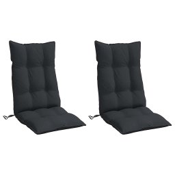 vidaXL Stoelkussens 2 st hoge rug oxford stof zwart