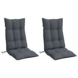 vidaXL Stoelkussens 2 st hoge rug oxford stof antracietkleurig