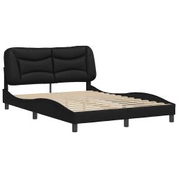 vidaXL Bedframe zonder matras "Hvar" kunstleer zwart 140x190 cm