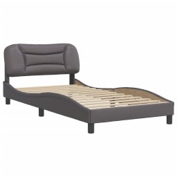 vidaXL Bedframe zonder matras "Hvar" kunstleer grijs 100x200 cm