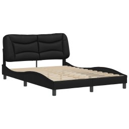 vidaXL Bedframe zonder matras "Hvar" kunstleer zwart 140x200 cm