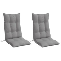 vidaXL Stoelkussens 2 st hoge rug oxford stof grijs