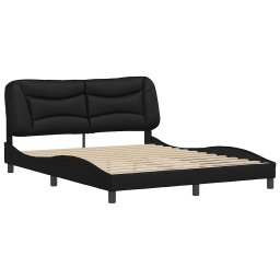 vidaXL Bedframe zonder matras "Hvar" kunstleer zwart 160x200 cm