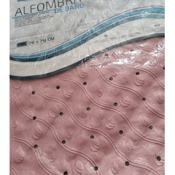 Gerimport Badmat Anti-slip 76 x 36 Cm Rubber Roze