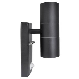 vidaXL Wandlamp met sensor LED cilindervormig RVS zwart
