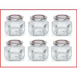 Leifheit 3209 Jampot Zeshoekig 106 ml Glas/Zilver (set van 6 stuks)