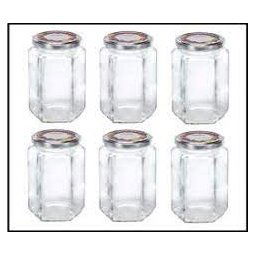 Leifheit 3211 Jampot Zeshoekig 770ml Glas/Zilver (set van 6 stuks)