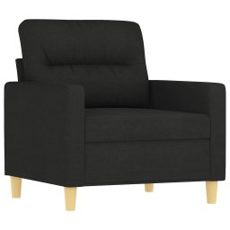 vidaXL 3-delige loungeset met kussens stof zwart