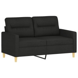 vidaXL 2-delige loungeset met kussens stof zwart