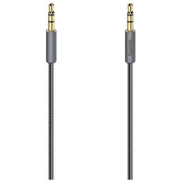 Hama Audiokabel Elite, 3,5-mm-jack-stereo - stereo, metaal, verguld, 0,75 m Mini jack kabel Grijs