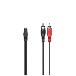 Hama Audio-adapter, 2 cinch-stekkers - 3,5-mm-jack stereo Luidspreker kabel Zwart