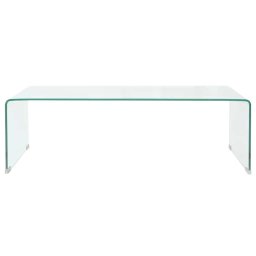 vidaXL Salontafel 98x45x30 cm gehard glas transparant