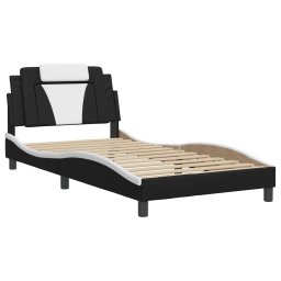 vidaXL Bedframe "Viana" zonder matras kunstleer zwart en wit 100x200 cm