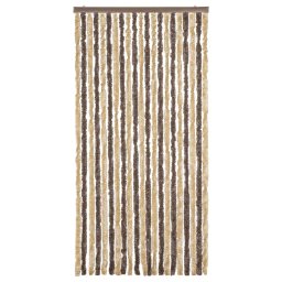 vidaXL Vliegengordijn 90x220 cm chenille donkerbruin en beige