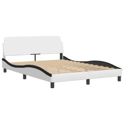vidaXL Bedframe "Dover" kunstleer zwart en wit 140x200 cm