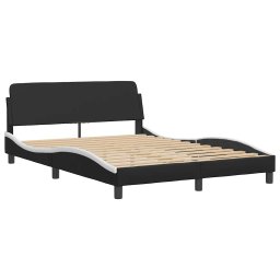 vidaXL Bedframe "Dover" kunstleer zwart en wit 120x200 cm