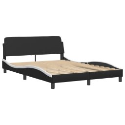 vidaXL Bedframe "Dover" kunstleer zwart en wit 140x200 cm