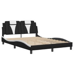 vidaXL Bedframe "Viana" zonder matras kunstleer zwart en wit 120x200 cm
