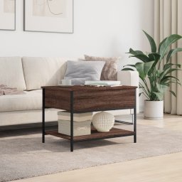 vidaXL Salontafel 70x50x50 cm bewerkt hout en metaal bruineikenkleur
