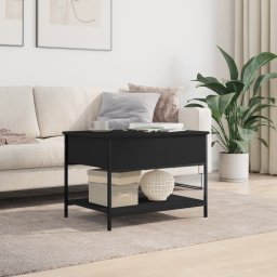 vidaXL Salontafel 70x50x50 cm bewerkt hout en metaal zwart