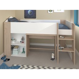 Samengesteld bed SHELASO 90x200 cm jackson eik/wit
