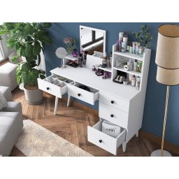Make-up tafel JAKE 5 lades wit