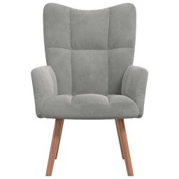vidaXL Relaxstoel fluweel lichtgrijs
