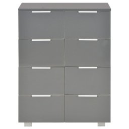 vidaXL Dressoir 60x35x80 cm bewerkt hout hoogglans grijs