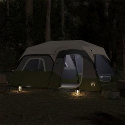 vidaXL Tent 9-persoons waterdicht met LED lichtblauw