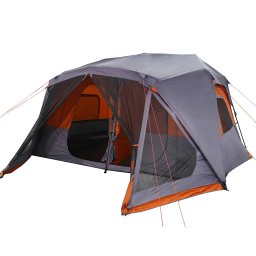 vidaXL Tent 10-persoons waterdicht snelontgrendeling grijs en oranje