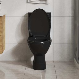 vidaXL Toiletbril soft-close met quick-release ontwerp zwart