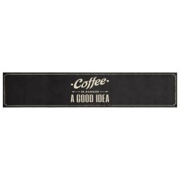 vidaXL Keukenmat wasbaar koffietekst 60x300 cm fluweel