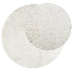 vidaXL Vloerkleed OVIEDO laagpolig Ø 120 cm crèmekleurig