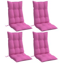 vidaXL Stoelkussens 4 st hoge rug oxford stof roze