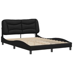 vidaXL Bedframe met LED zonder matras "Hvar" zwart 140x200 cm