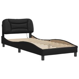 vidaXL Bedframe met LED zonder matras "Hvar" zwart 90x190 cm