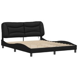 vidaXL Bedframe met LED zonder matras "Hvar" zwart 160x200 cm