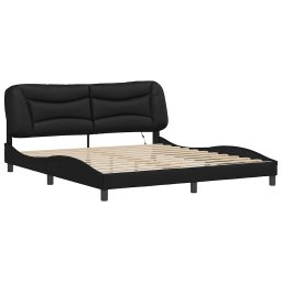 vidaXL Bedframe met LED zonder matras "Hvar" zwart 180x200 cm