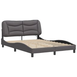 vidaXL Bedframe met LED zonder matras "Hvar" grijs 140x200 cm