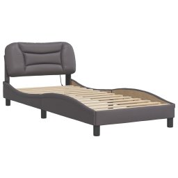 vidaXL Bedframe met LED zonder matras "Hvar" grijs 90x190 cm