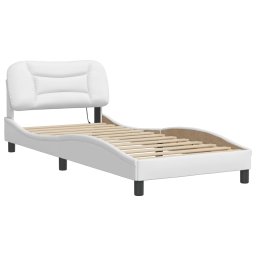 vidaXL Bedframe met LED zonder matras "Hvar" wit 90x190 cm