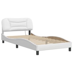 vidaXL Bedframe met LED zonder matras "Hvar" wit 100x200 cm