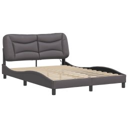 vidaXL Bedframe met LED zonder matras "Hvar" grijs 120x200 cm