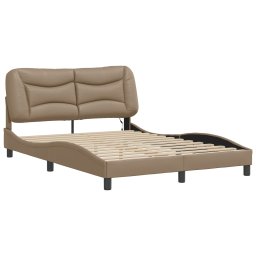 vidaXL Bedframe met LED zonder matras "Hvar" cappuccino 140x200 cm