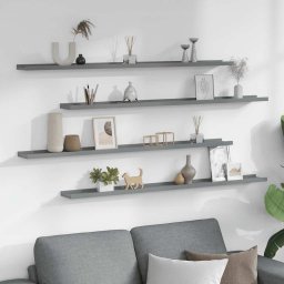 vidaXL Wandschappen 4 st 115x9x3 cm grijs