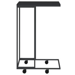 vidaXL Bijzettafel met wieltjes 40x30x63,5 bewerkt hout zwart