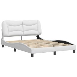 vidaXL Bedframe met LED zonder matras "Hvar" wit 140x190 cm