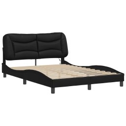 vidaXL Bedframe met LED zonder matras "Hvar" zwart 140x190 cm